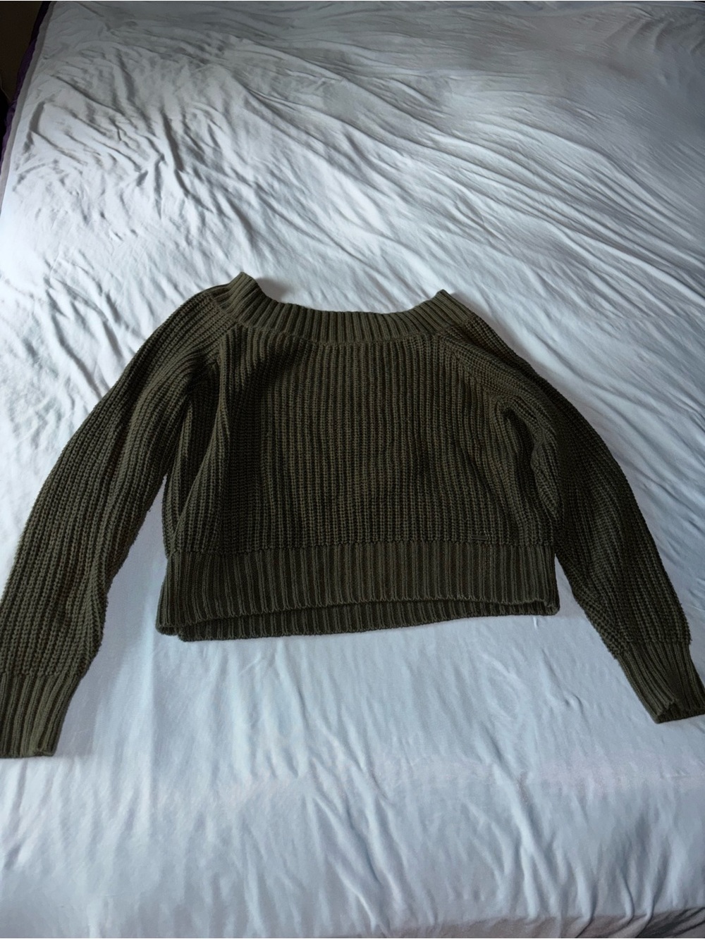 Hollister Olive Green Ribbed Knit Women's Sweater